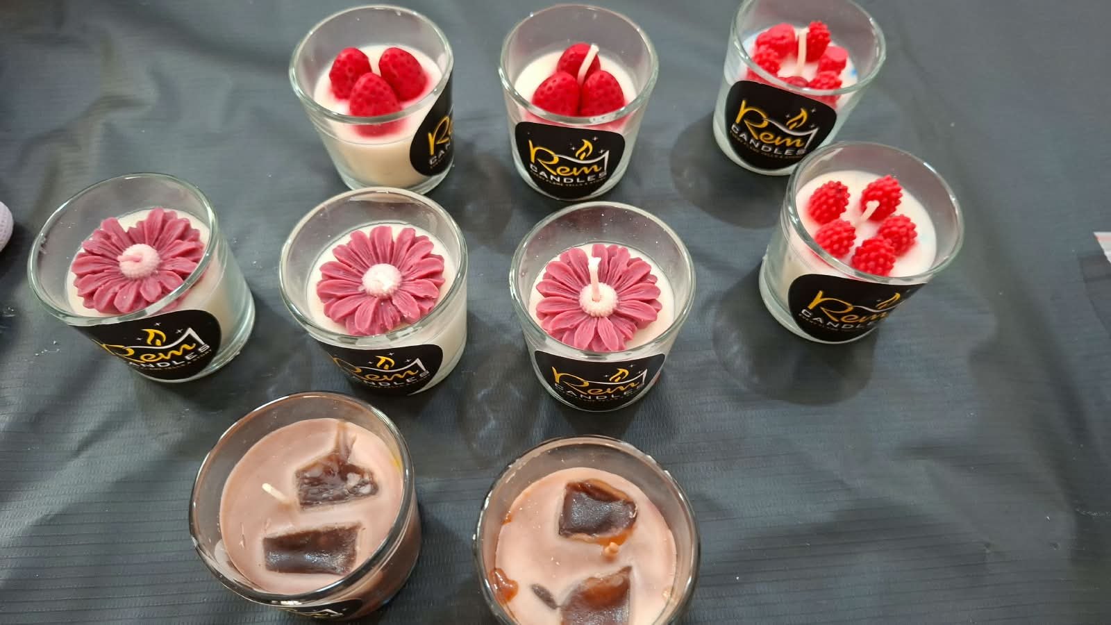 Glass Strawberry Raspberry & Cold Coffee Candle
